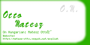 otto matesz business card